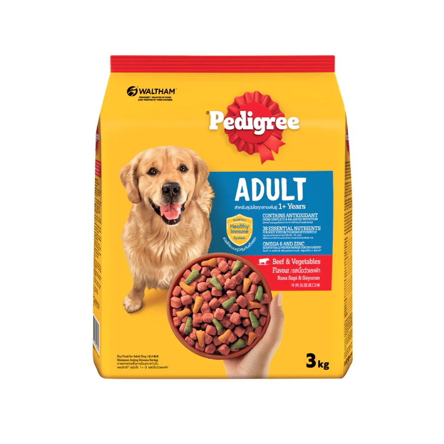 Pedigree Beef & Vegetables 3Kg Makanan Anjing Pedigree Adult 3 Kg