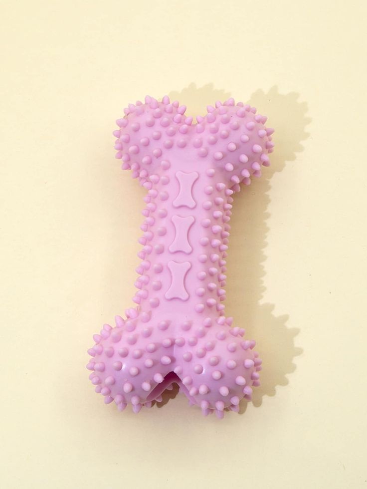 Pets Villa Pink Prickly Bone Shaped Chew Dog Toy